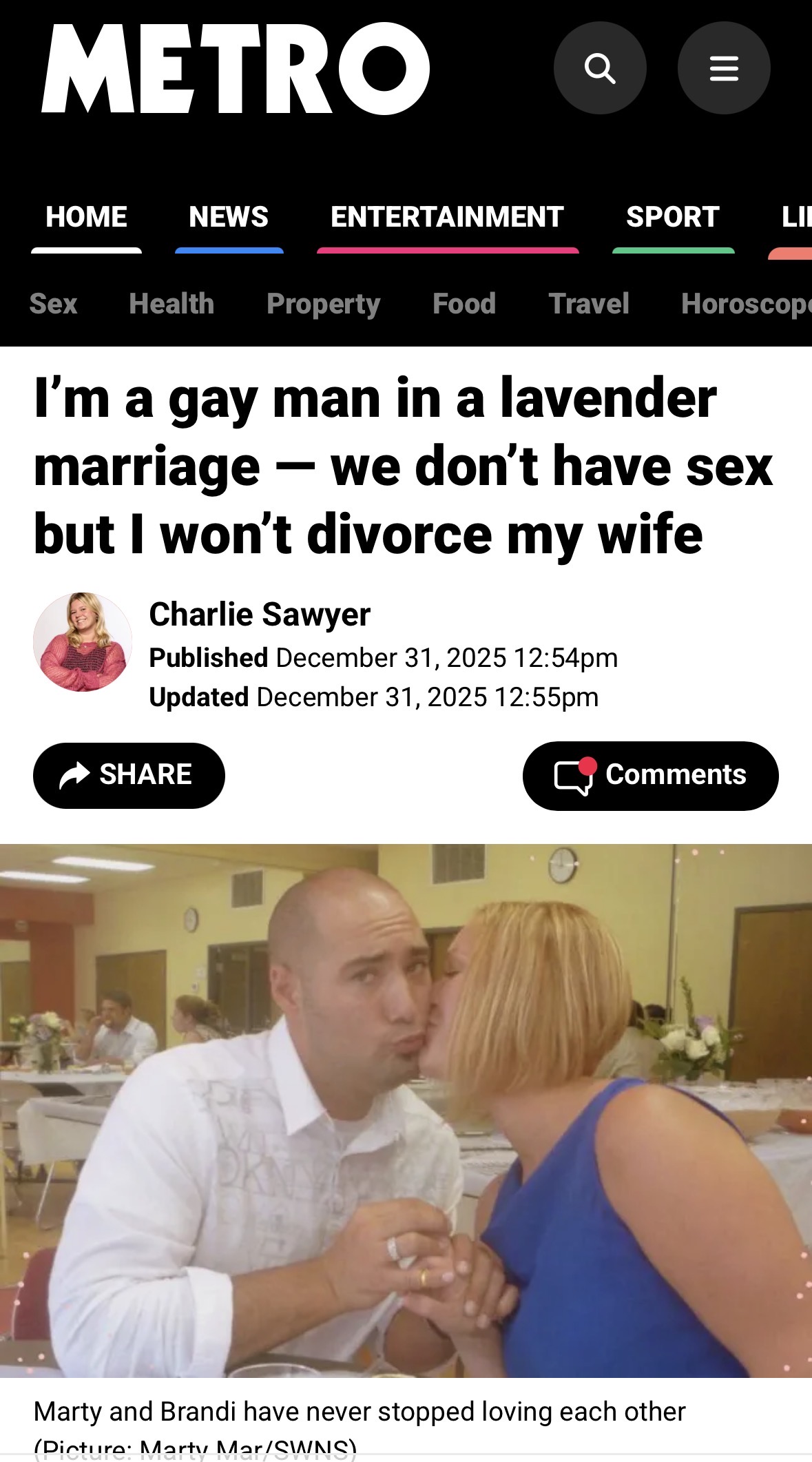 Metro UK coverage screenshot